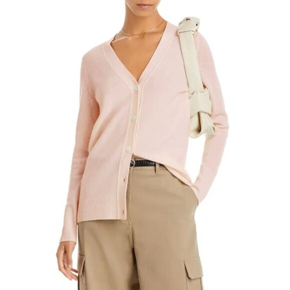 New 100% Cashmere Bloomingdale's Grandpa Cardigan Pink XS $188